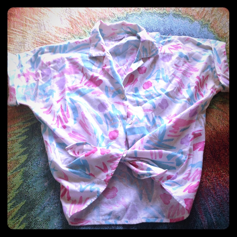 90s 80s Patterned Button Up